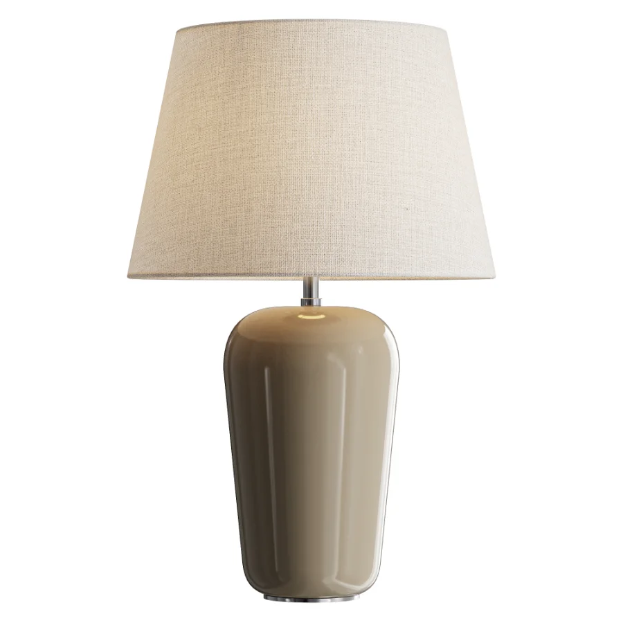 Taupe Crackle Glaze Table Lamp Image 1