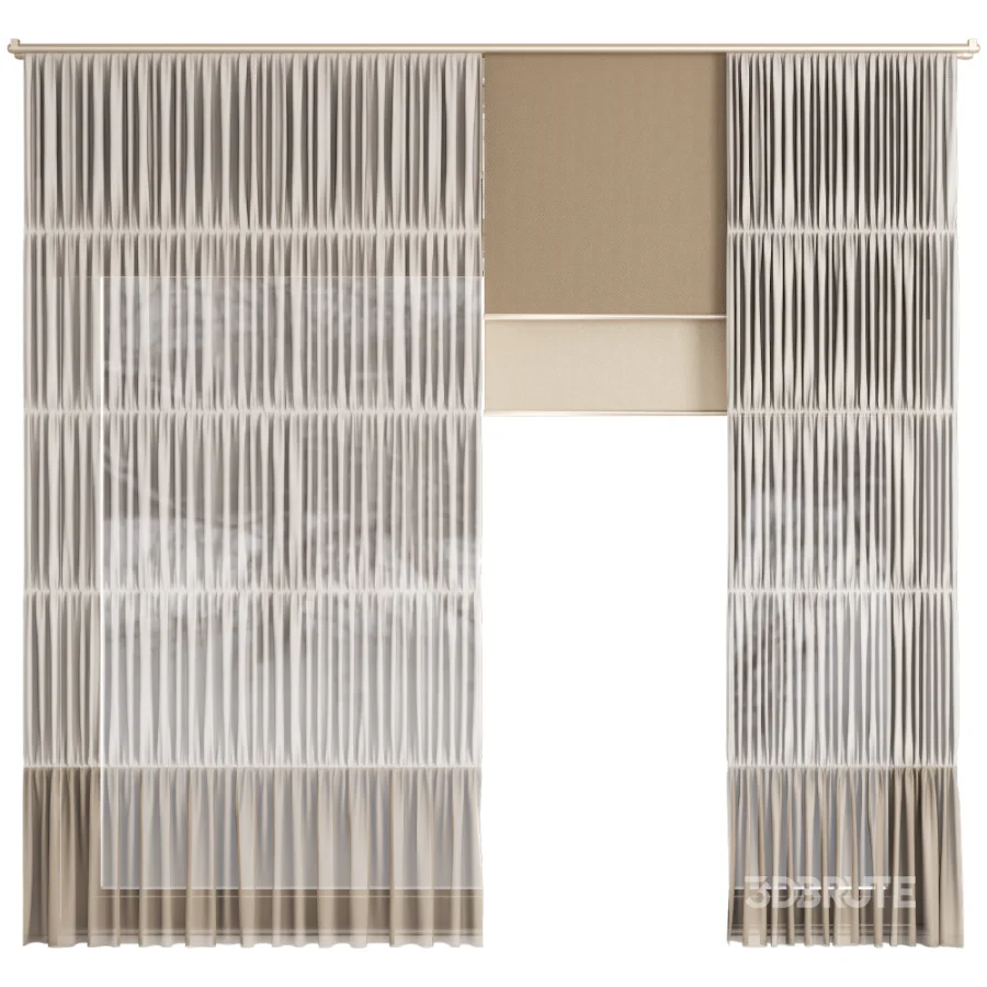Silk and Cotton Curtain Set 115 Image 1