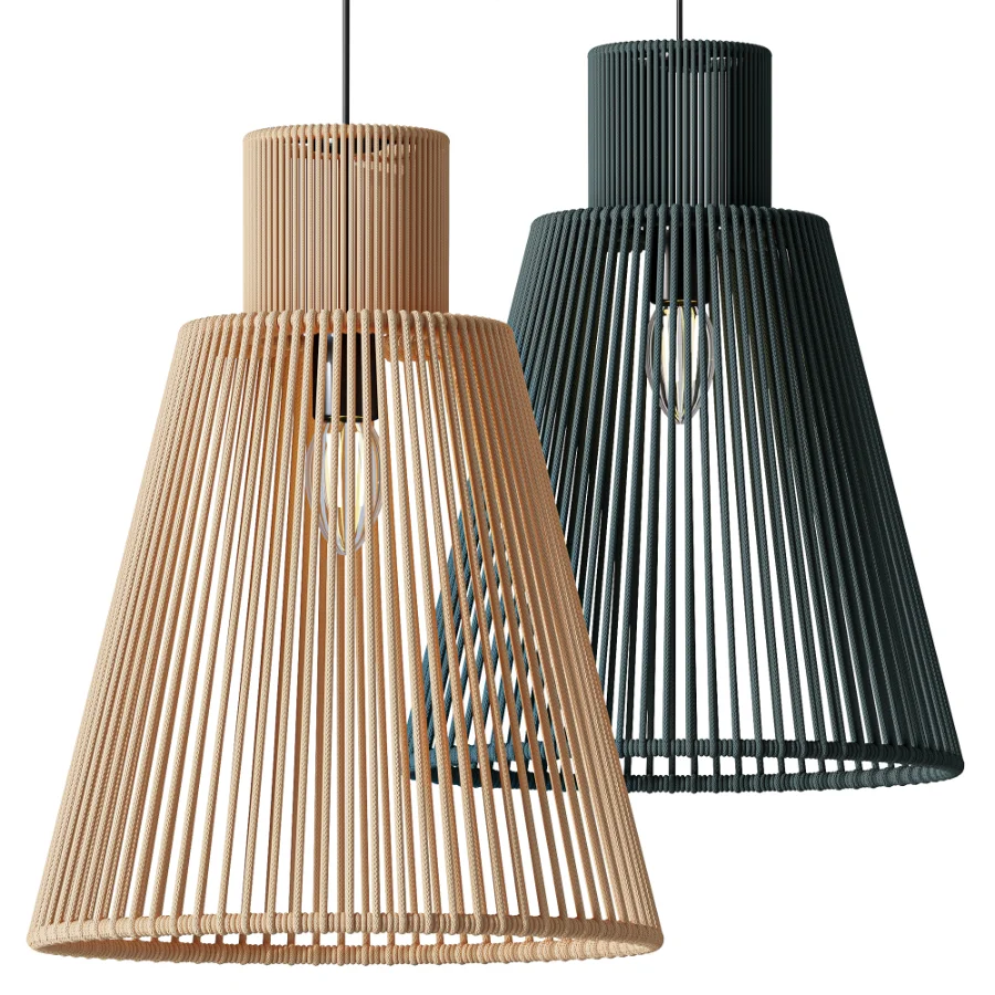 Etsy Handmade Wicker Cotton Lamp Shade Image 2