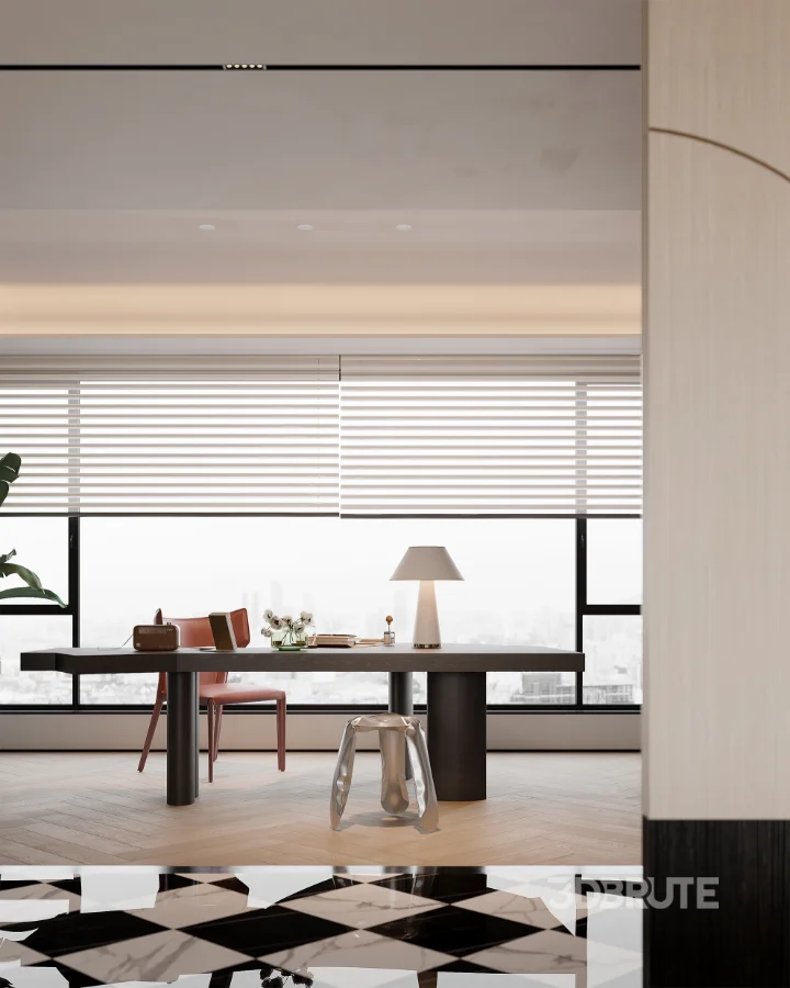 Modern master bedroom dressing room and work room Image 14