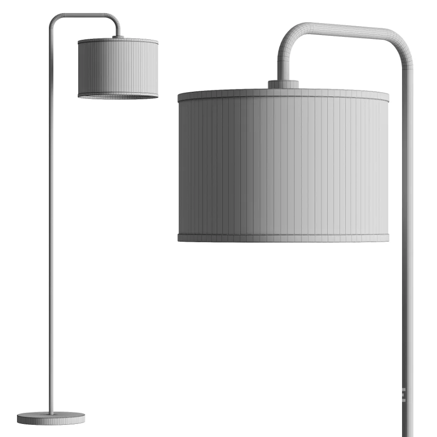 Ellingsworth Gold Fabric Arc Floor Lamp Image 3