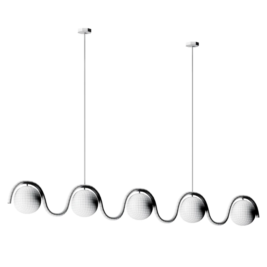 Lenox 5 Globe Linear Chandelier Image 6