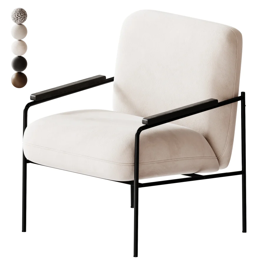 Castel Velour Milk Armchair Image 1