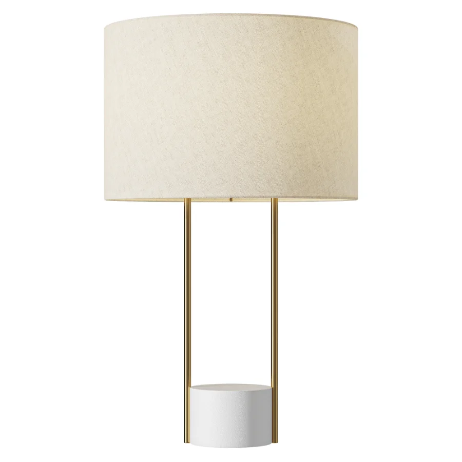 West Elm Industrial Outline Marble Linen Table Lamp Image 1