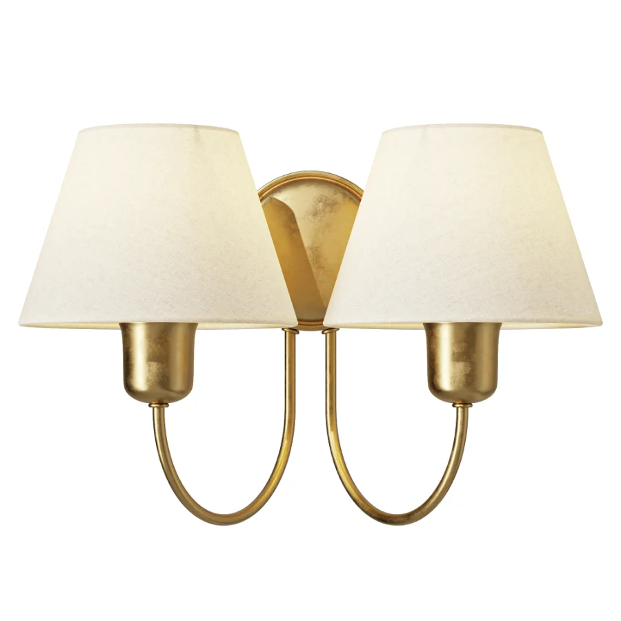 Pottery Barn Holmes Linen Shade Double Sconce Image 1
