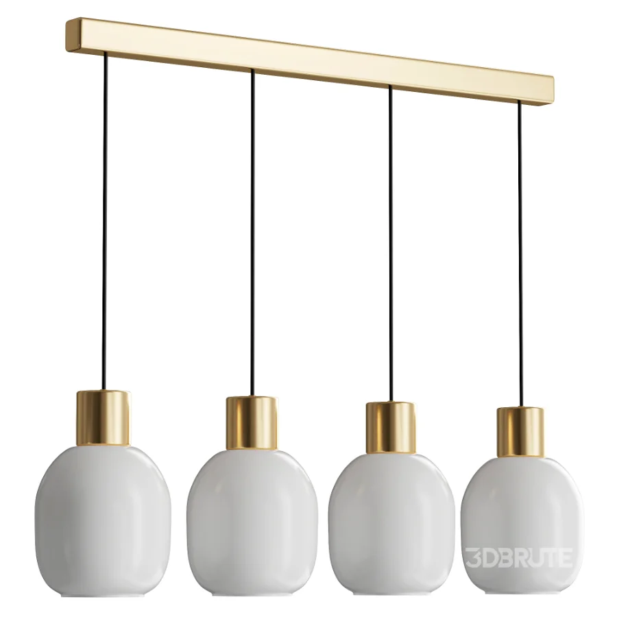 Four Frosted Glass Pendant Lights Image 2