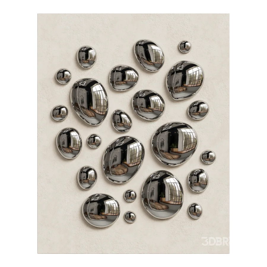 Chrome Bubble Wall Decor 04 Image 2