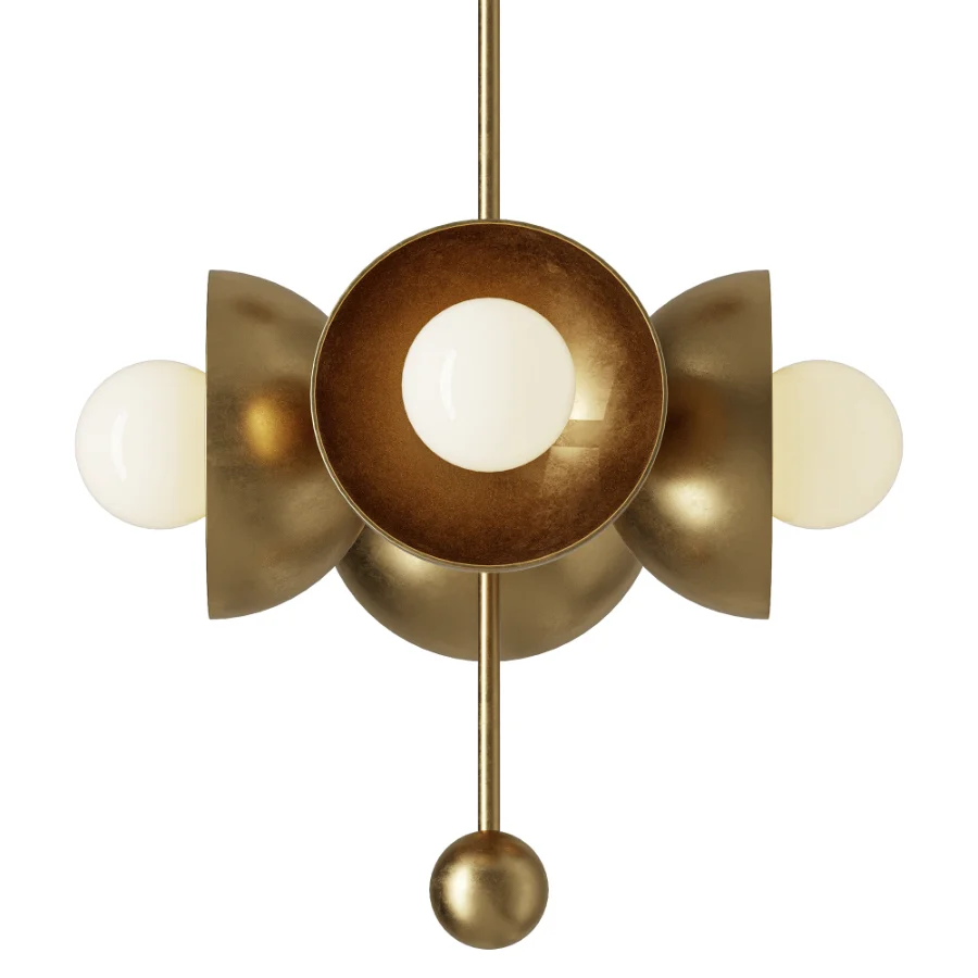 Brass Pendant 4 Milk Glass Globe Lamp Image 3