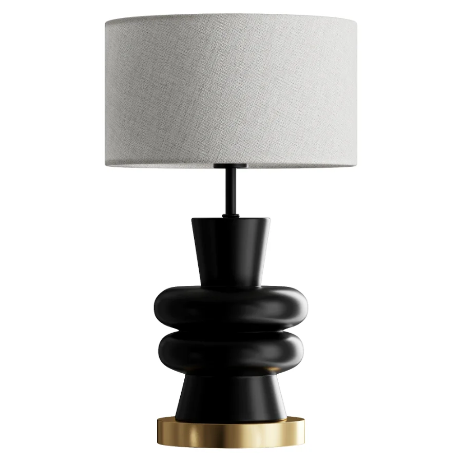 Sculptural Black Table Lamp Image 2