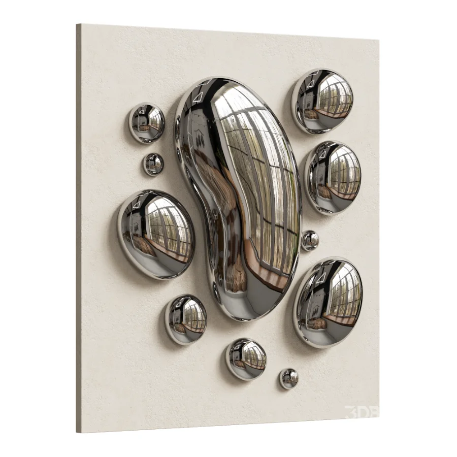 Chrome Bubble Wall Decor 03 Image 4