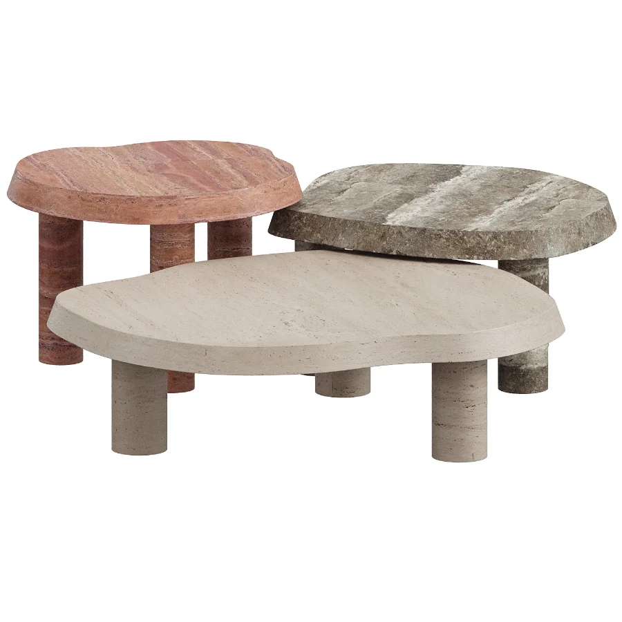 Travertine Nesting Coffee Table Set Image 6