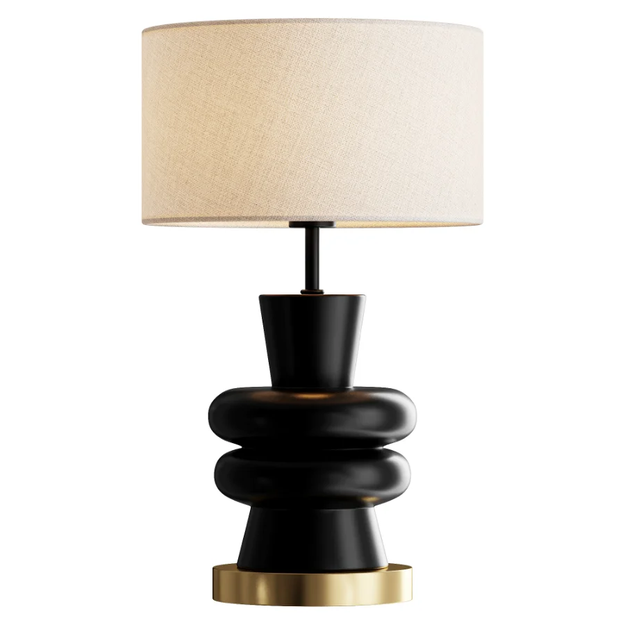 Sculptural Black Table Lamp Image 1
