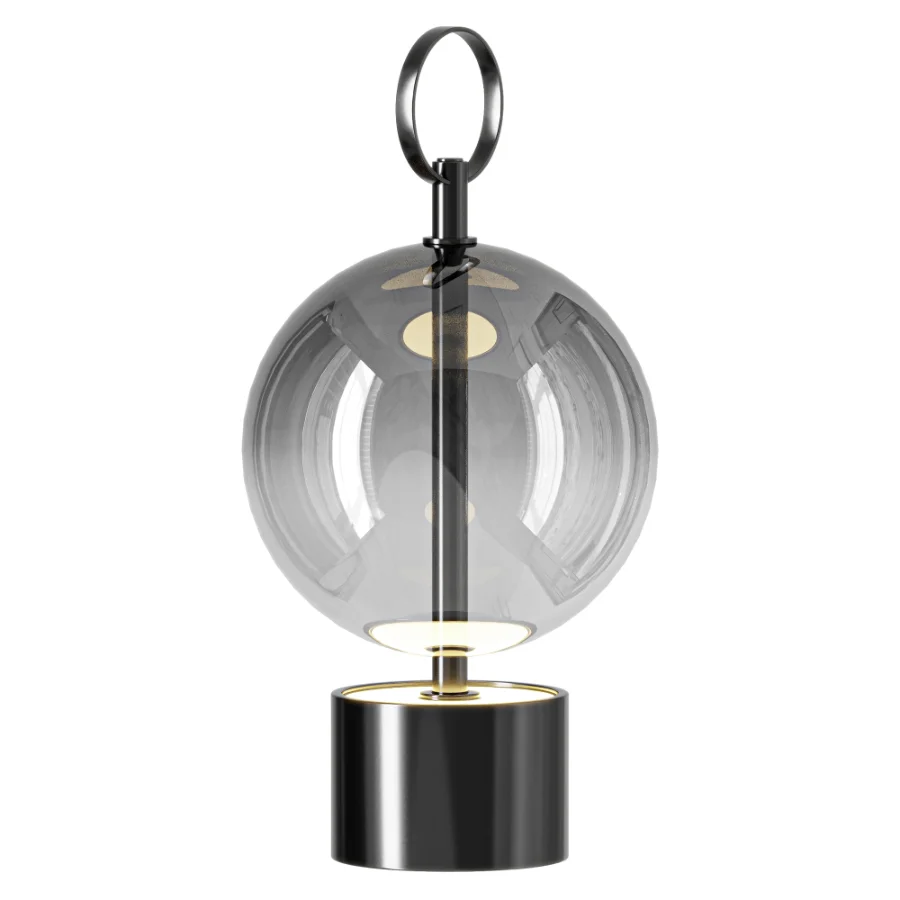 Maytoni Double Moon Black Glass LED Table Lamp Image 1