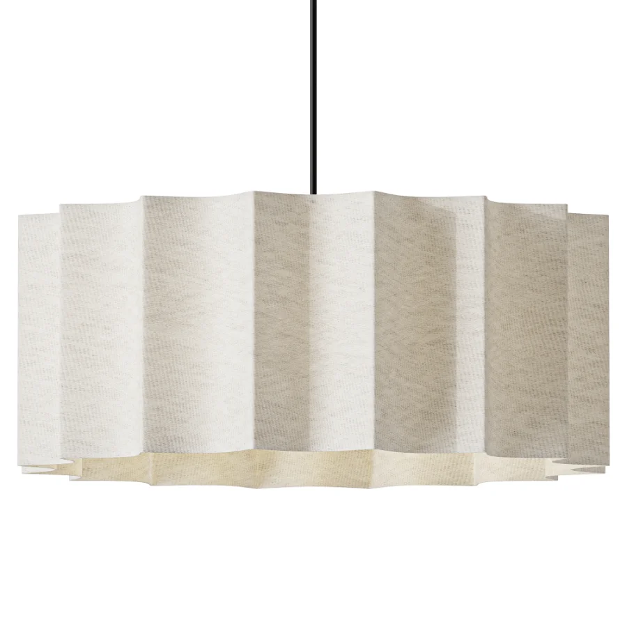 Denise Modern Scallop Linen Pendant Light Image 1