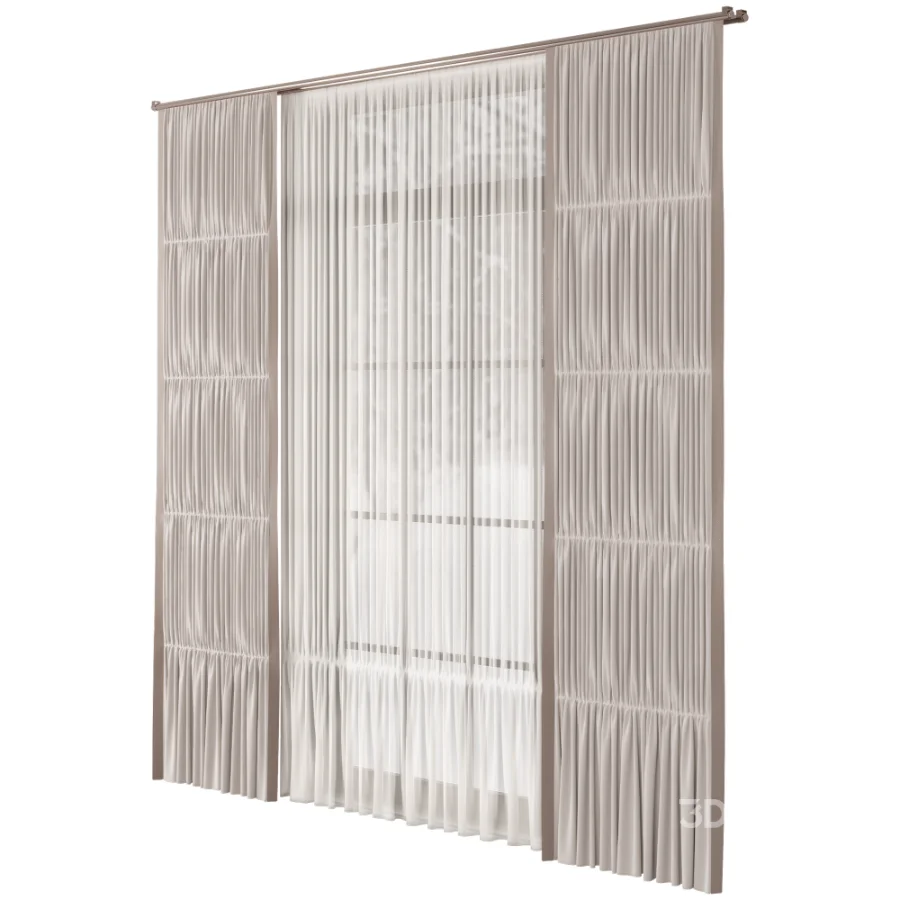 Silk and Cotton Curtain Set 114 Image 3