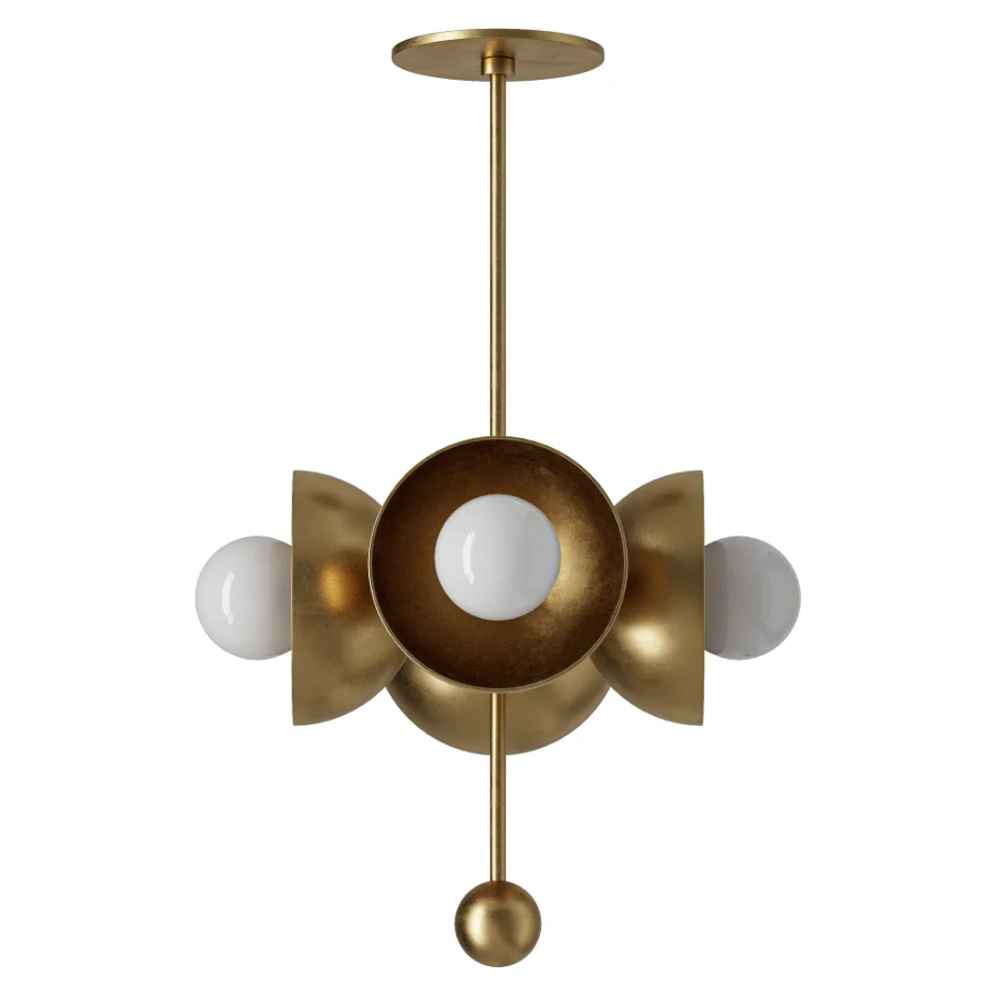 Brass Pendant 4 Milk Glass Globe Lamp Image 2