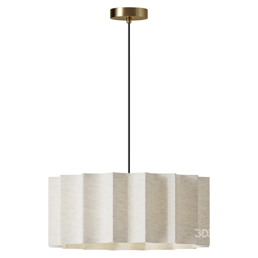 Denise Modern Scallop Linen Pendant Light Image 2