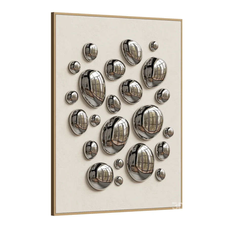 Chrome Bubble Wall Decor 04 Image 3