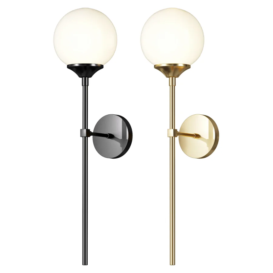 Glass Torch Brass Wall Light Image 1