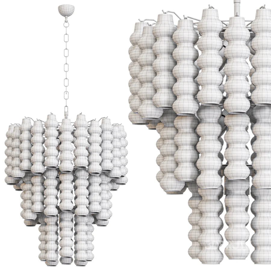 Murano Chandelier Curva Rosa 48 Tubes Image 7