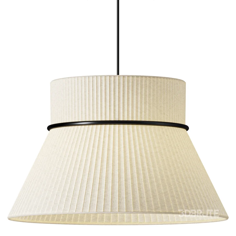 Lustria Suspension Fabric Pleated Cone Chandelier White C Image 2