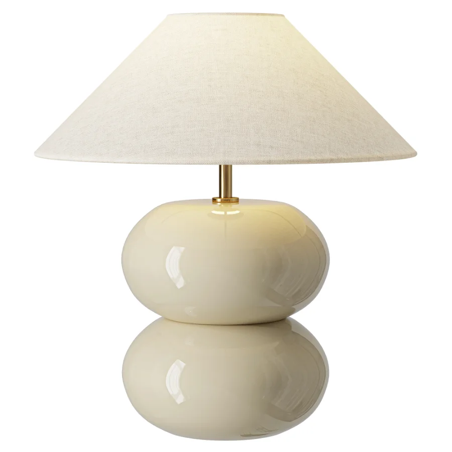 Cream Double Bubble Lamp Image 1
