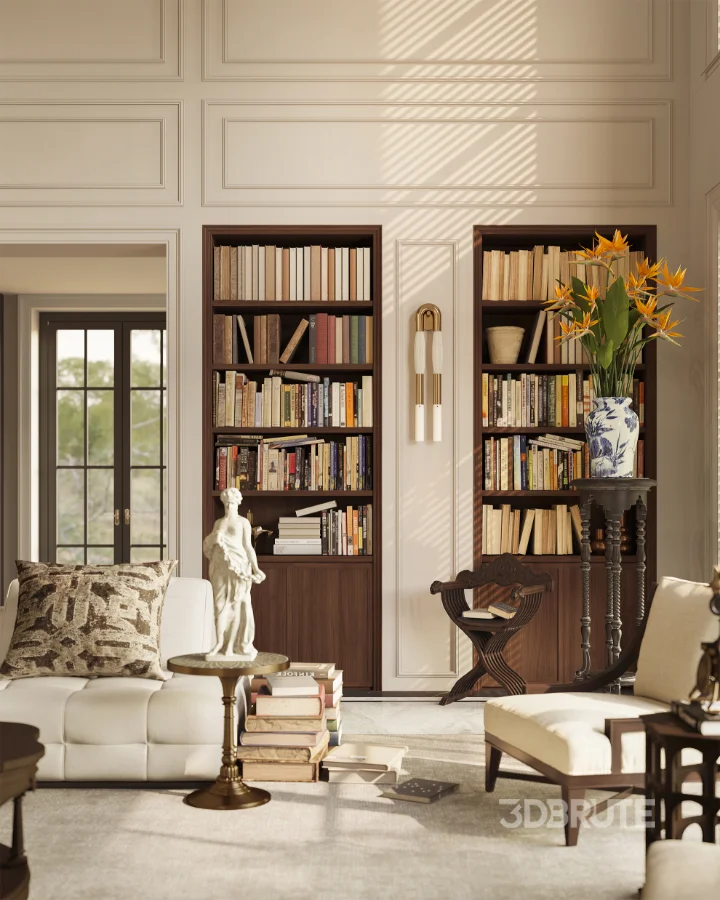 Luxury villa living room and dining room hallway Image 19