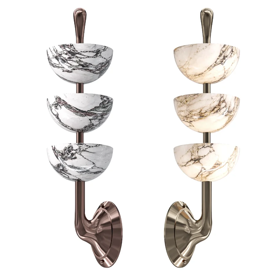 Triple Alabaster Wall Sconce Image 4