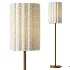 FareDecor Folia Walnut Linen Scalloped Floor Lamp - Thumbnail 1