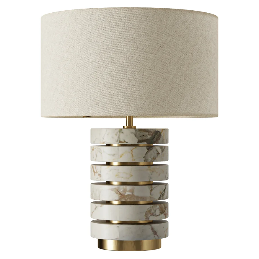 Visual Comfort Diski Alabaster Brass Table Lamp Image 2