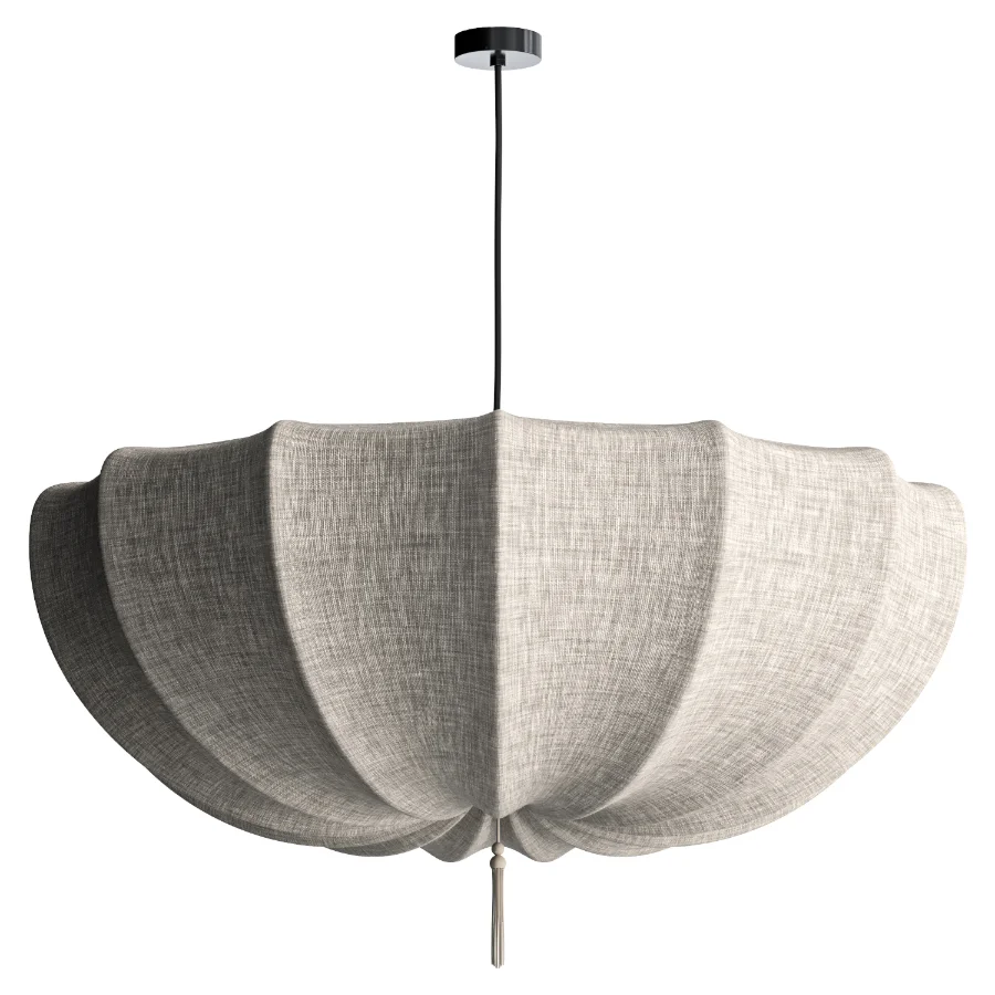Nordic Cream Fabric Pendant Light Image 3