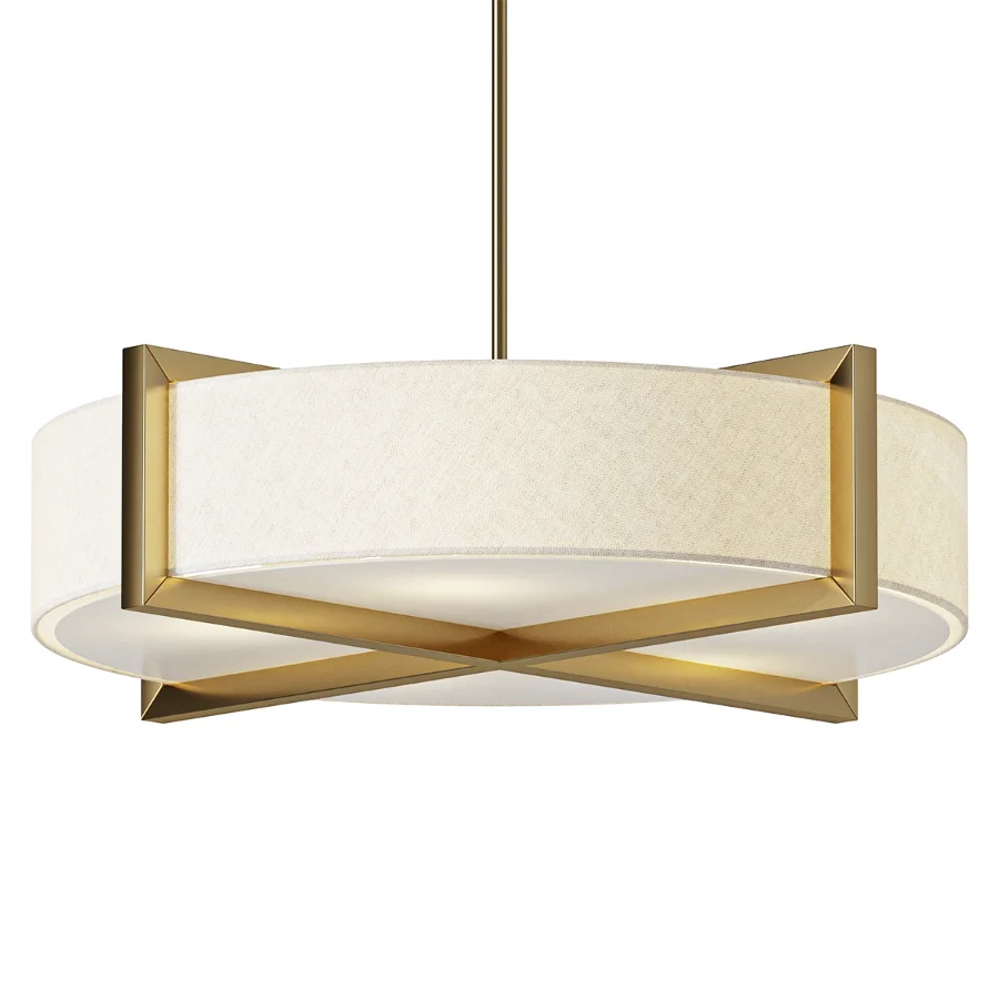 Uttermost Cresson Brass Linen Pendant Image 1