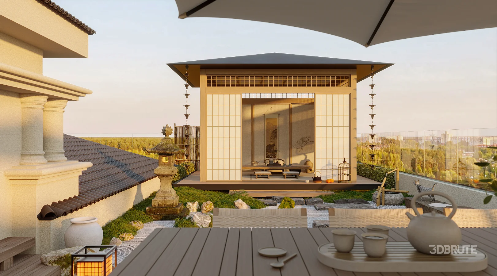 Japanese courtyard Image 1