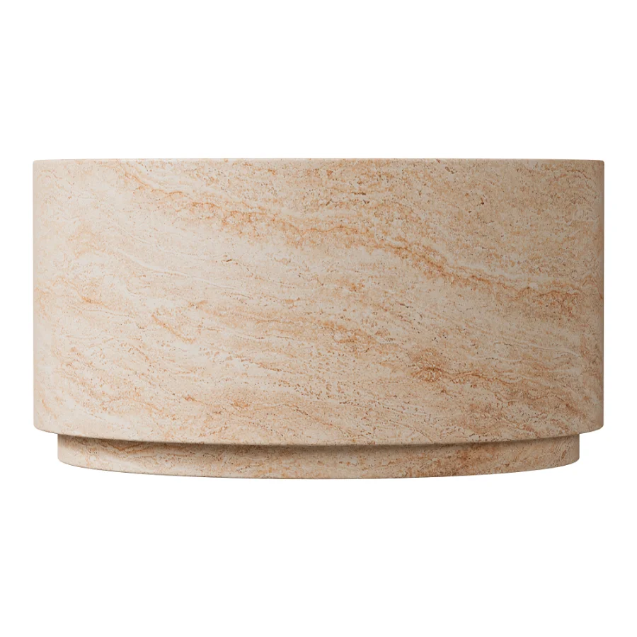 Pisa Round Travertine look Coffee Table – Indoor & Outdoor Table Image 2