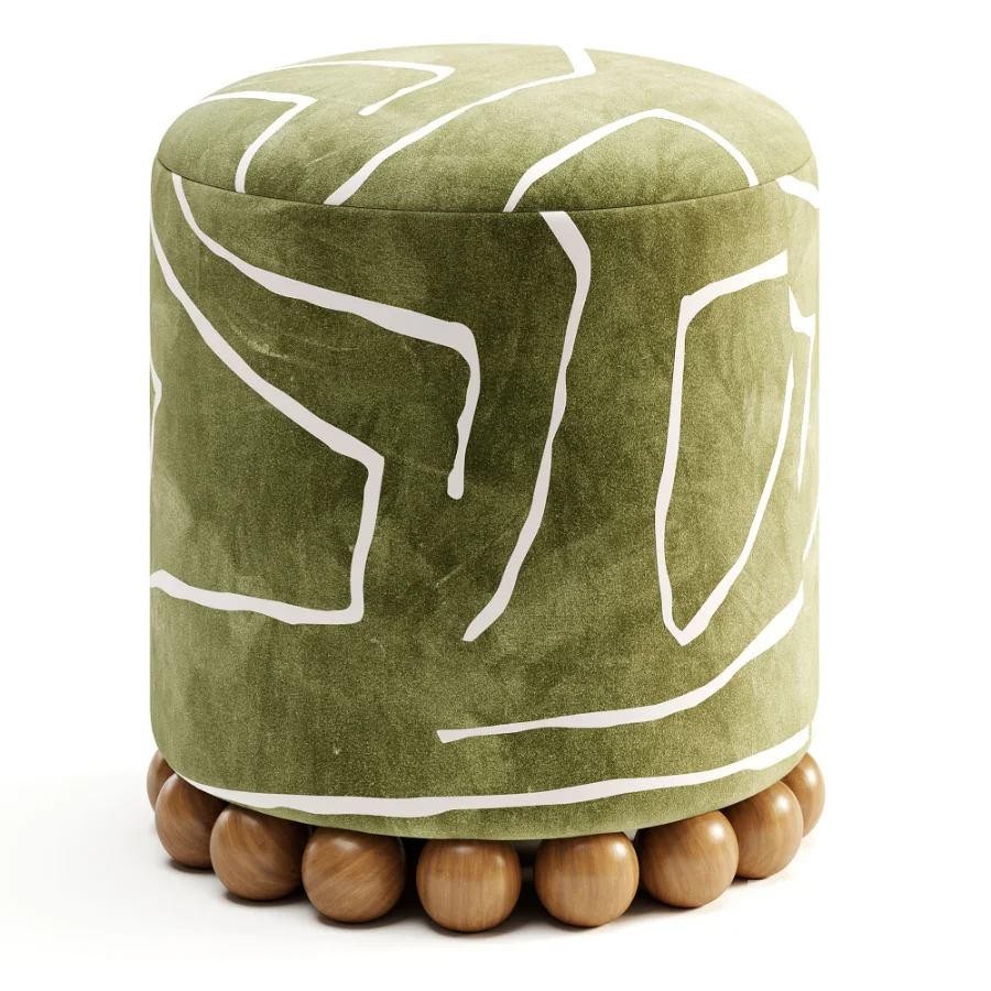 Dex Leopard Performance Jacquard Ottoman Image 6