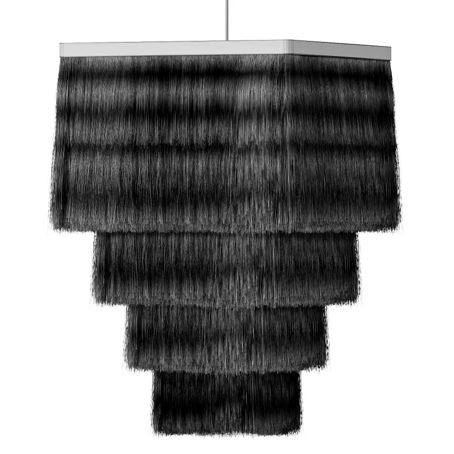 Square Fringed Pendant Lampshade Image 4