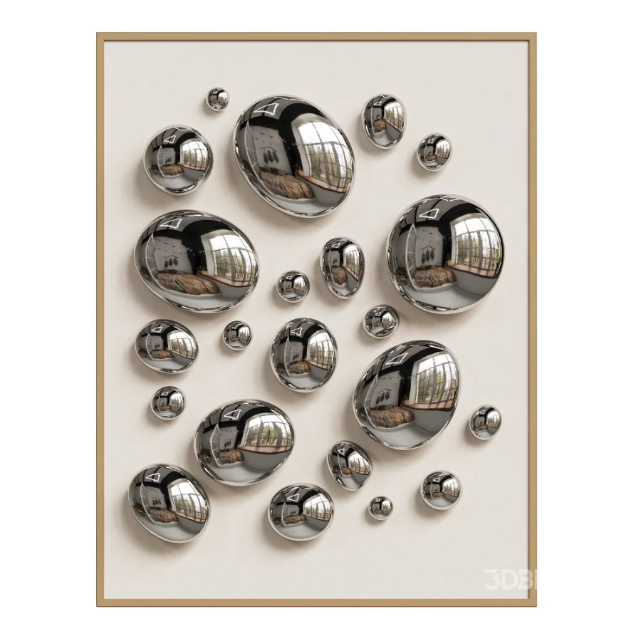 Chrome Bubble Wall Decor Image 1