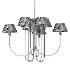 Nine Lighting Ruchee Brass Fabric Chandelier - Thumbnail 3