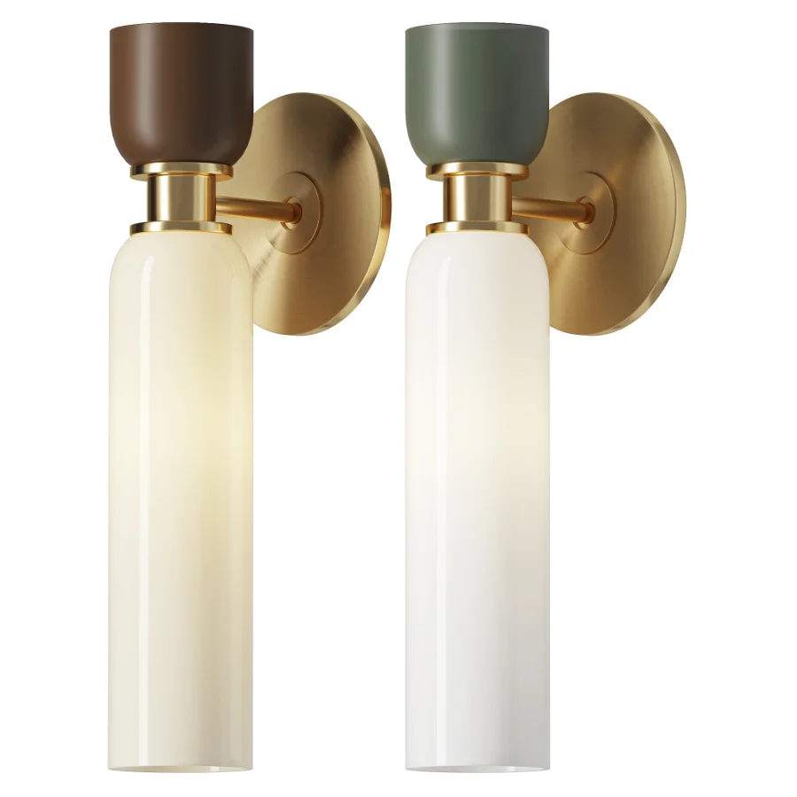 SkLO Union Frosted Glass Brass Sconce Image 1