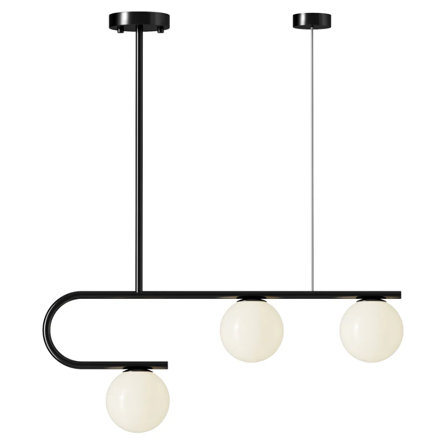 Postmodern Gold Linear Island Pendant Light 3 heads Image 2