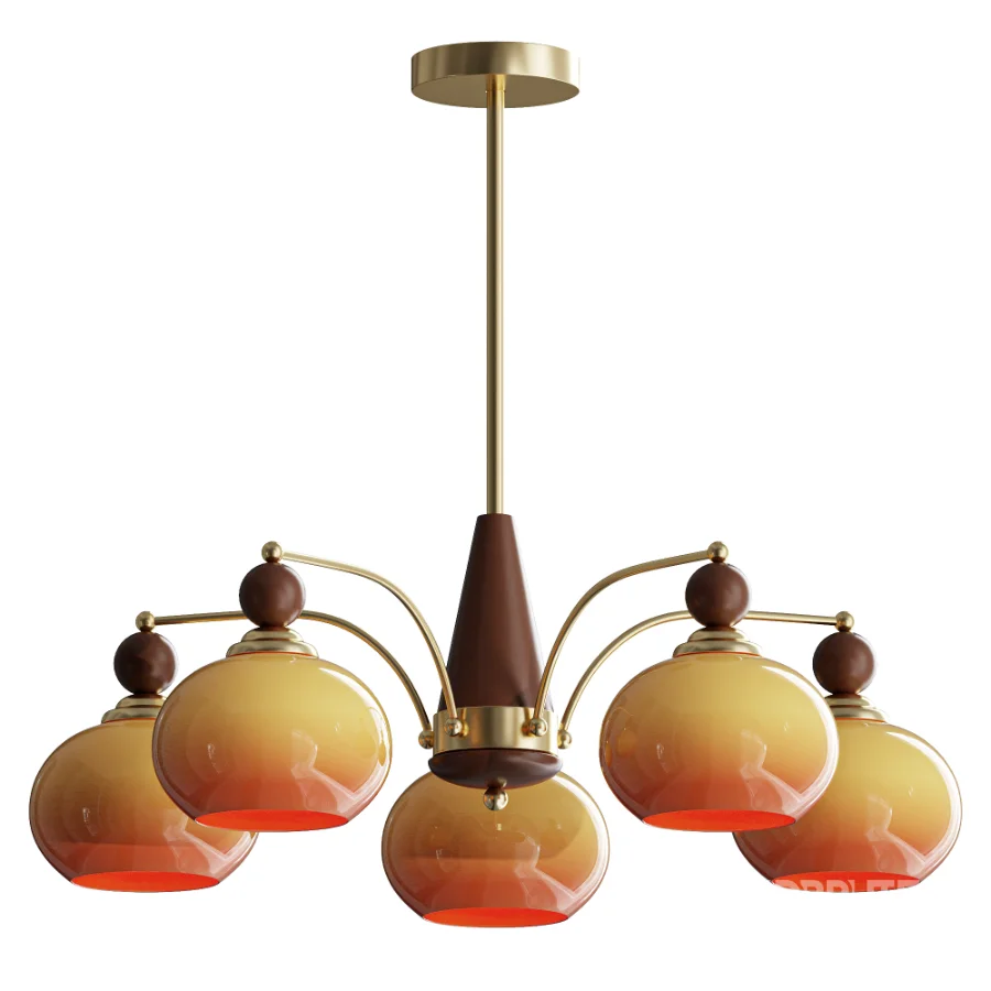 Retro Calliope Chandelier 5 lamps Image 1