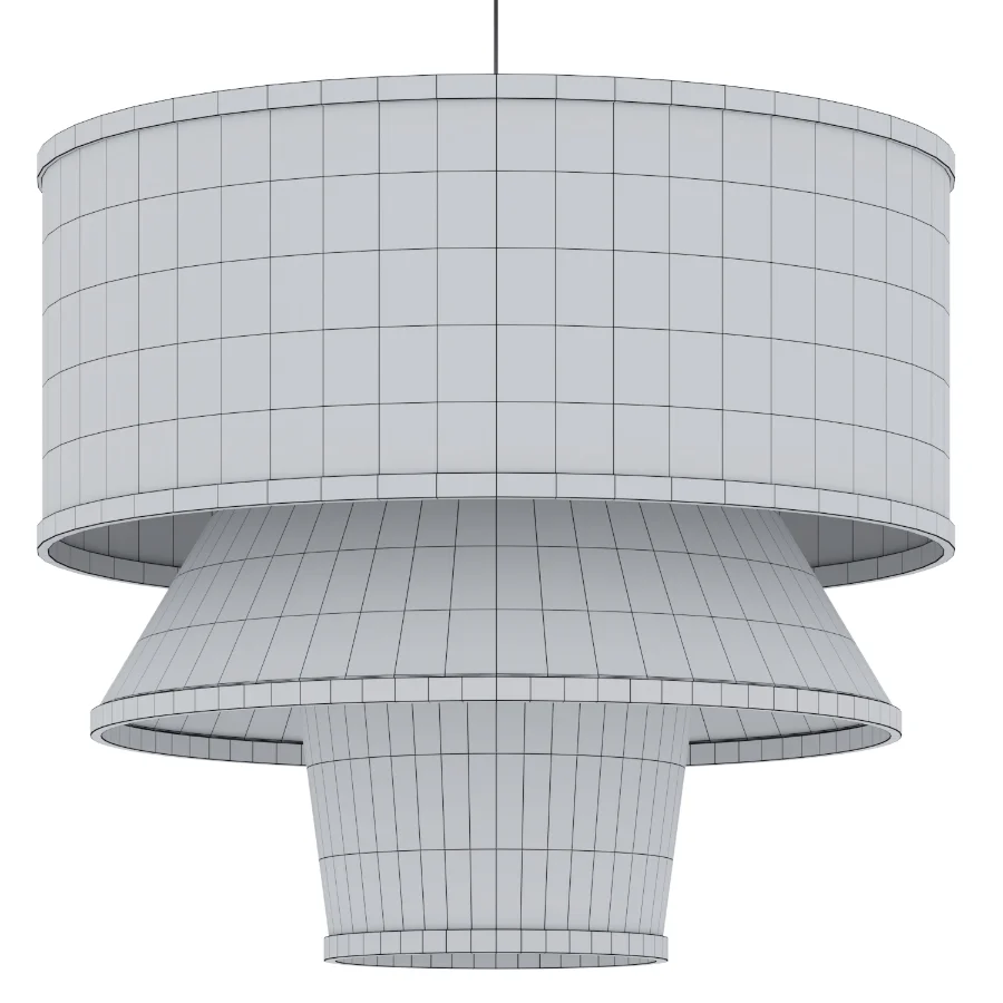 Bruna Walnut Wood and Linen Pendant Light Image 2