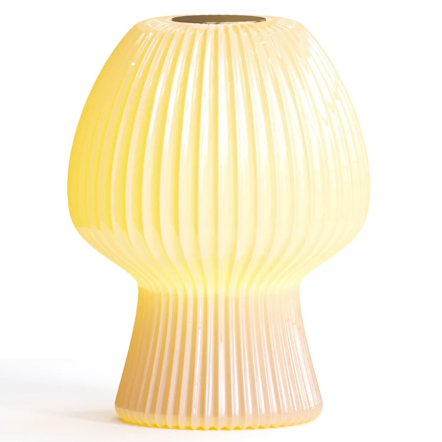 Ribbed Glass Table Lamp Image 1