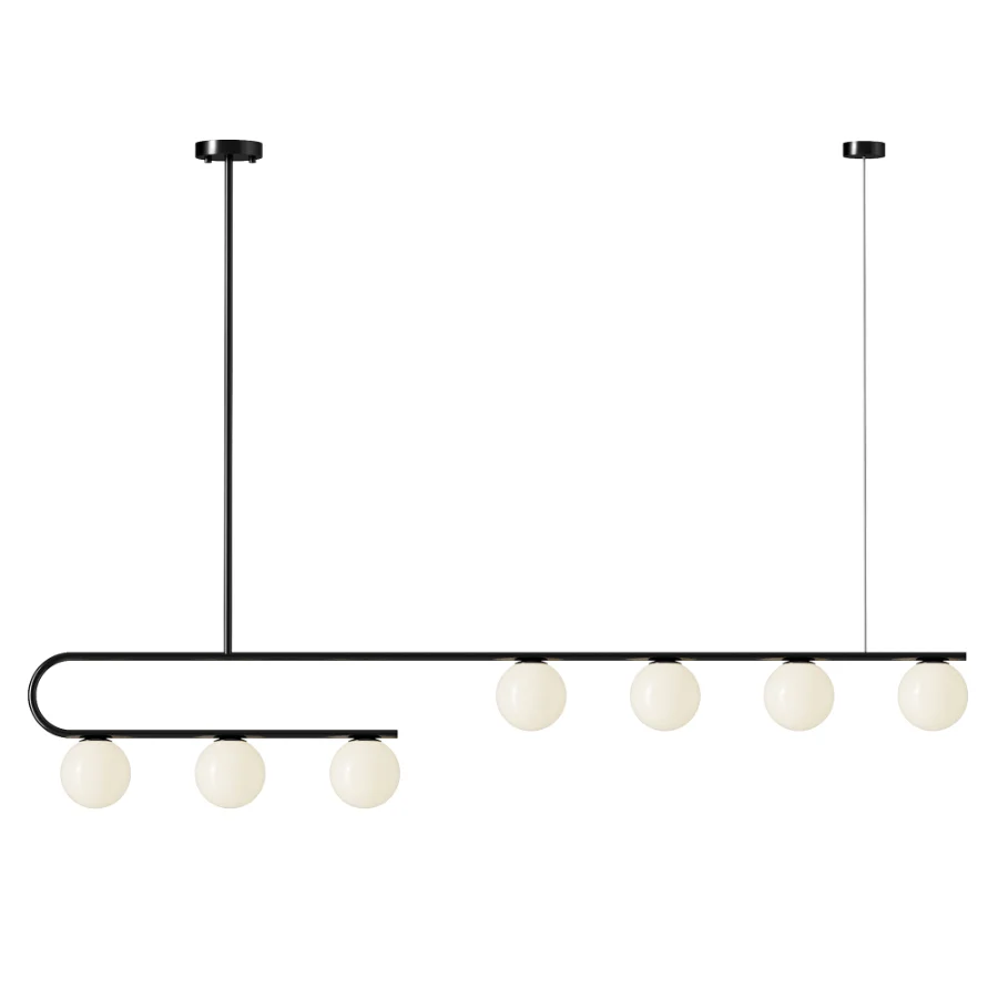Postmodern Gold Linear Island Pendant Light 7 heads Image 2