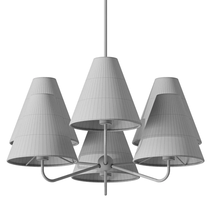 MDRN Austrian Brass Parchment Chandelier 1950s Image 3