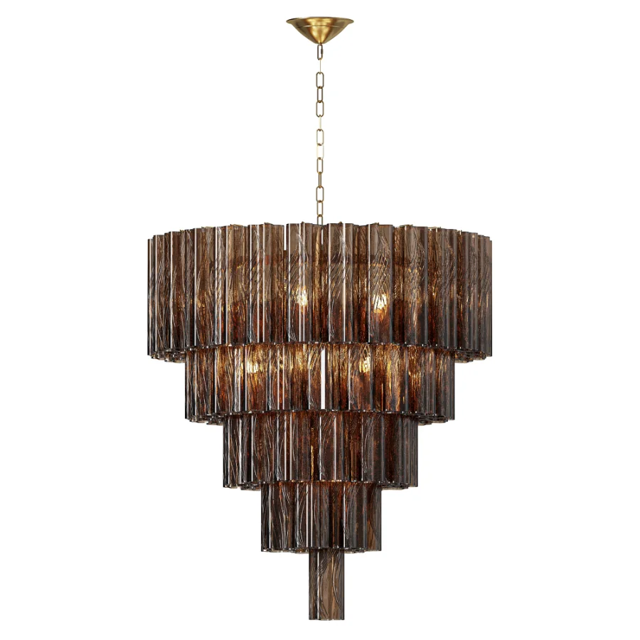 Empire Smokey Quartz Glass Chandelier Image 2