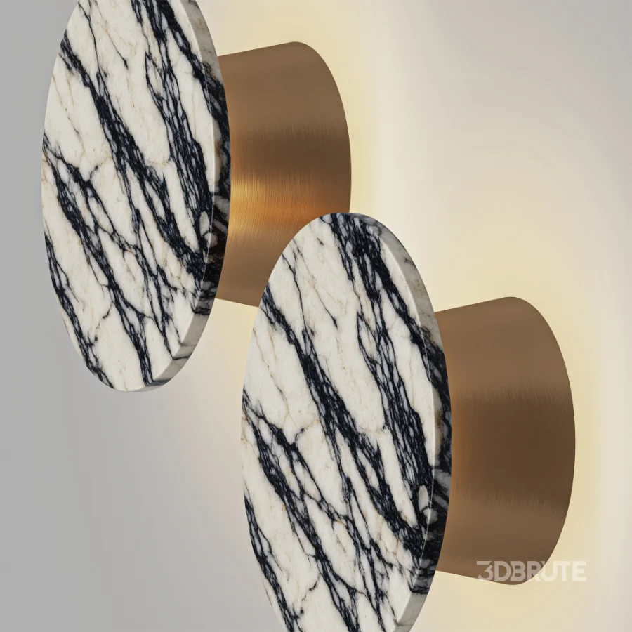 FareDecor Santi Calacatta Viola Marble Brass Wall Light Image 3