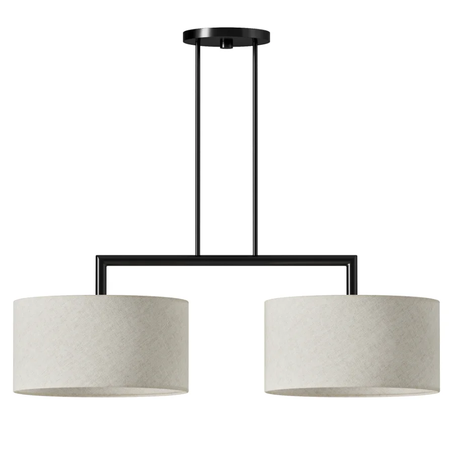 Monroe Brass Fabric Linear Chandelier Image 3