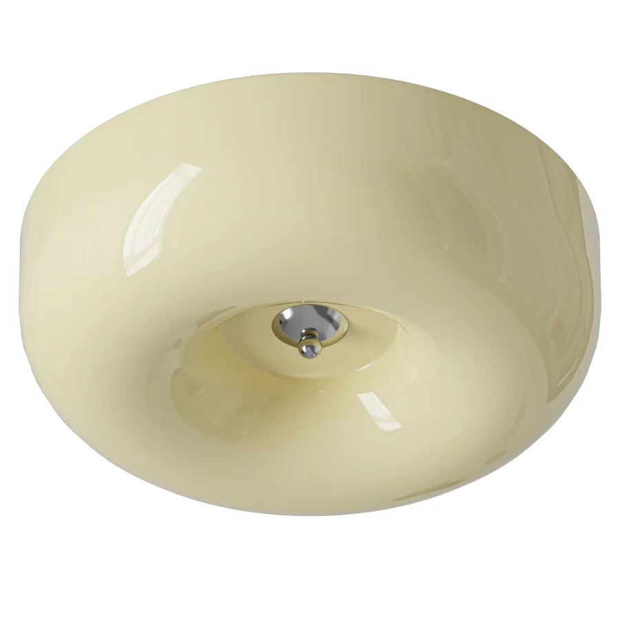 Art Deco Cream Pudding Ceiling Lamp Image 1