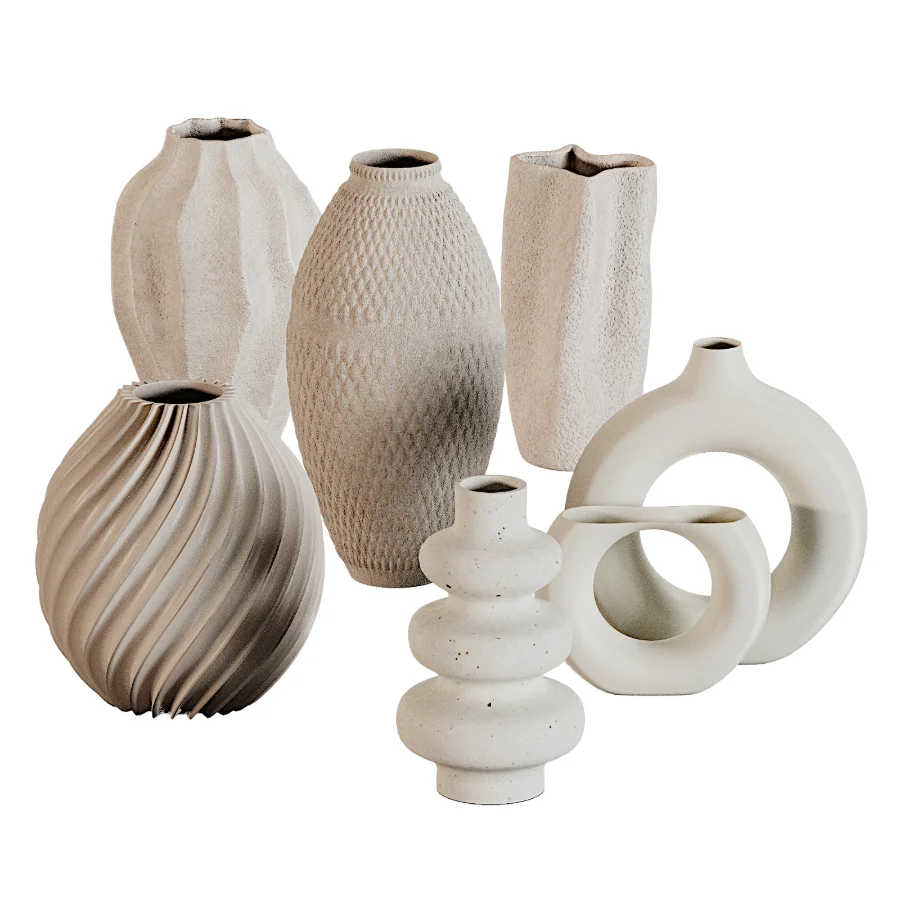 Neutral Modern Vase Decor Set Image 1